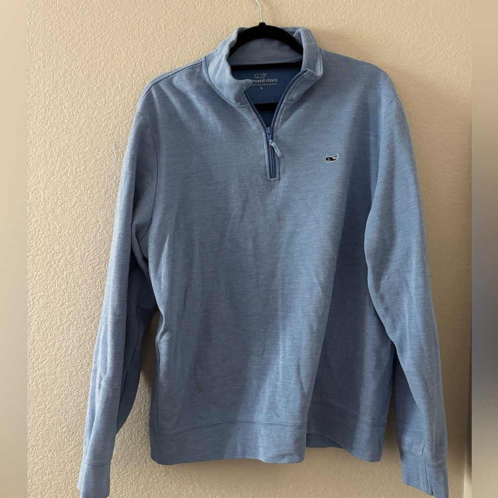 Vineyard Vines Baby Blue Quarter-Zip Sweater